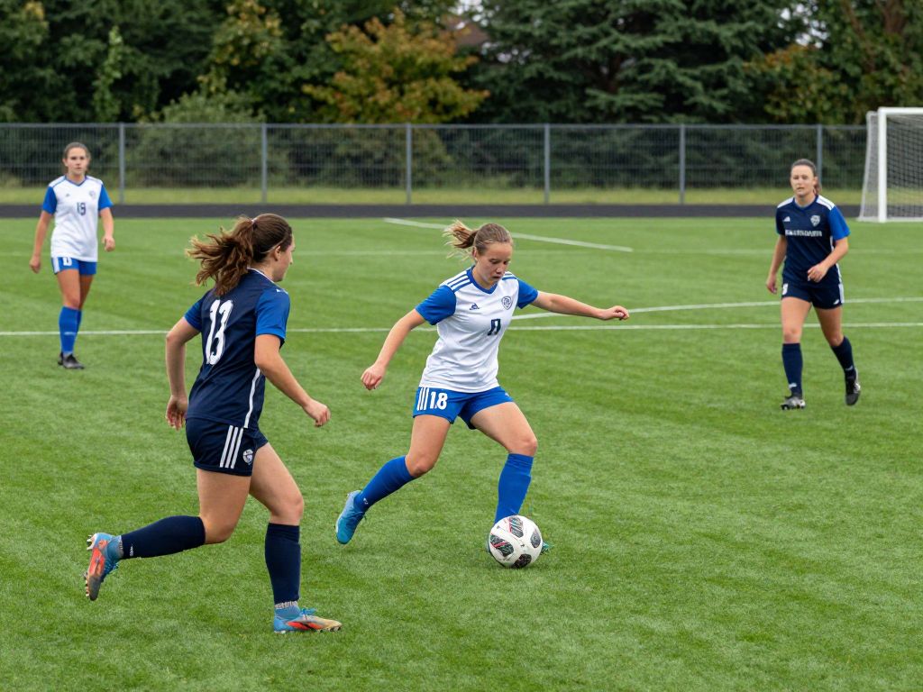 University of Texas women's soccer team playing on the field