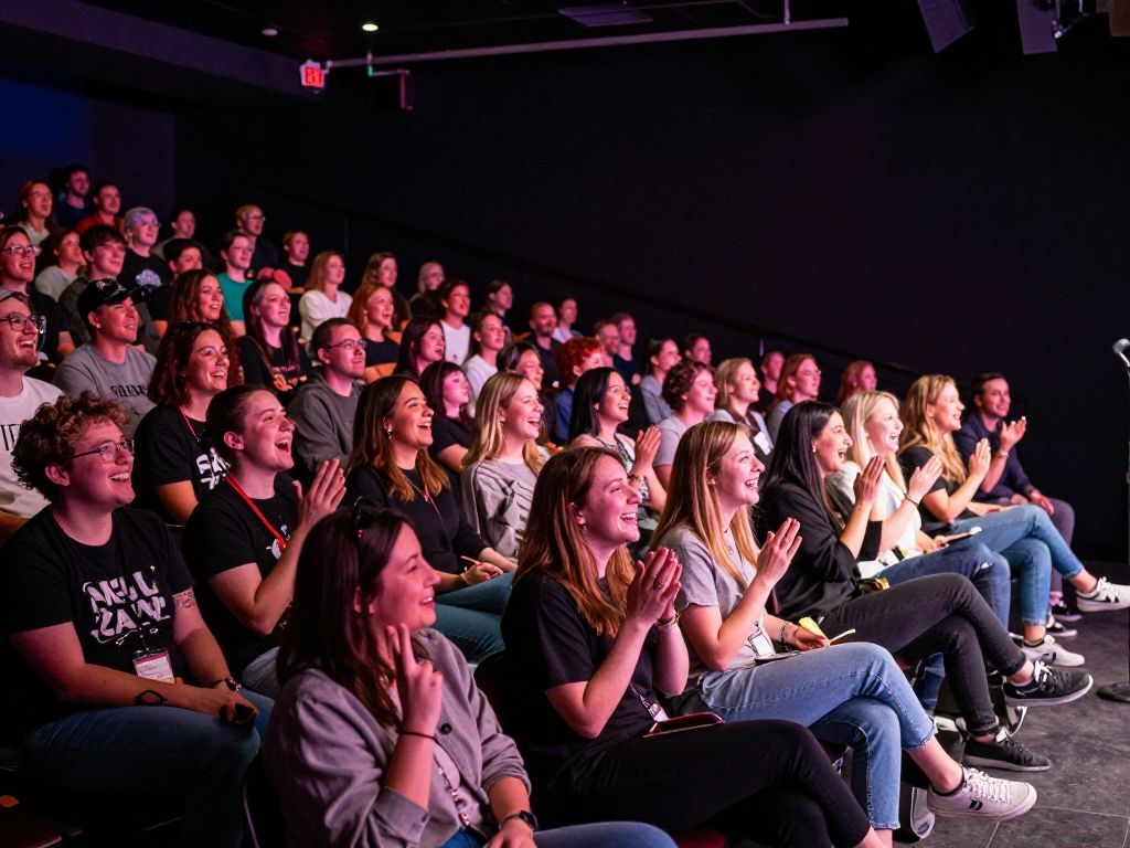 Audience enjoying a comedy show at Punch Line Houston