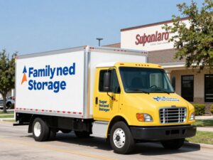 All Seasons Movers & Storage truck parked outside the company location.