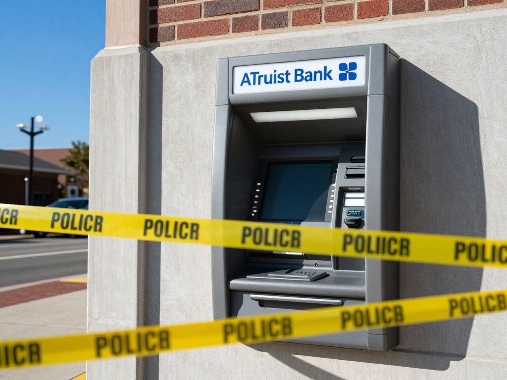 Crime scene at a Truist Bank ATM