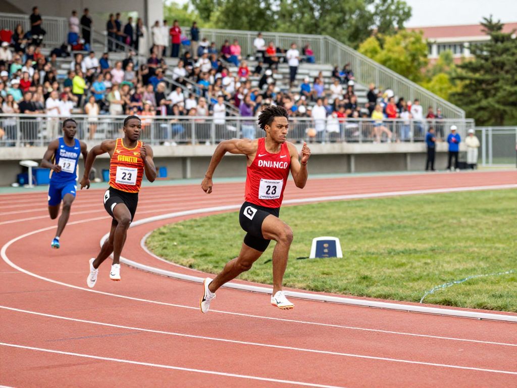 Track event with university athletes competing
