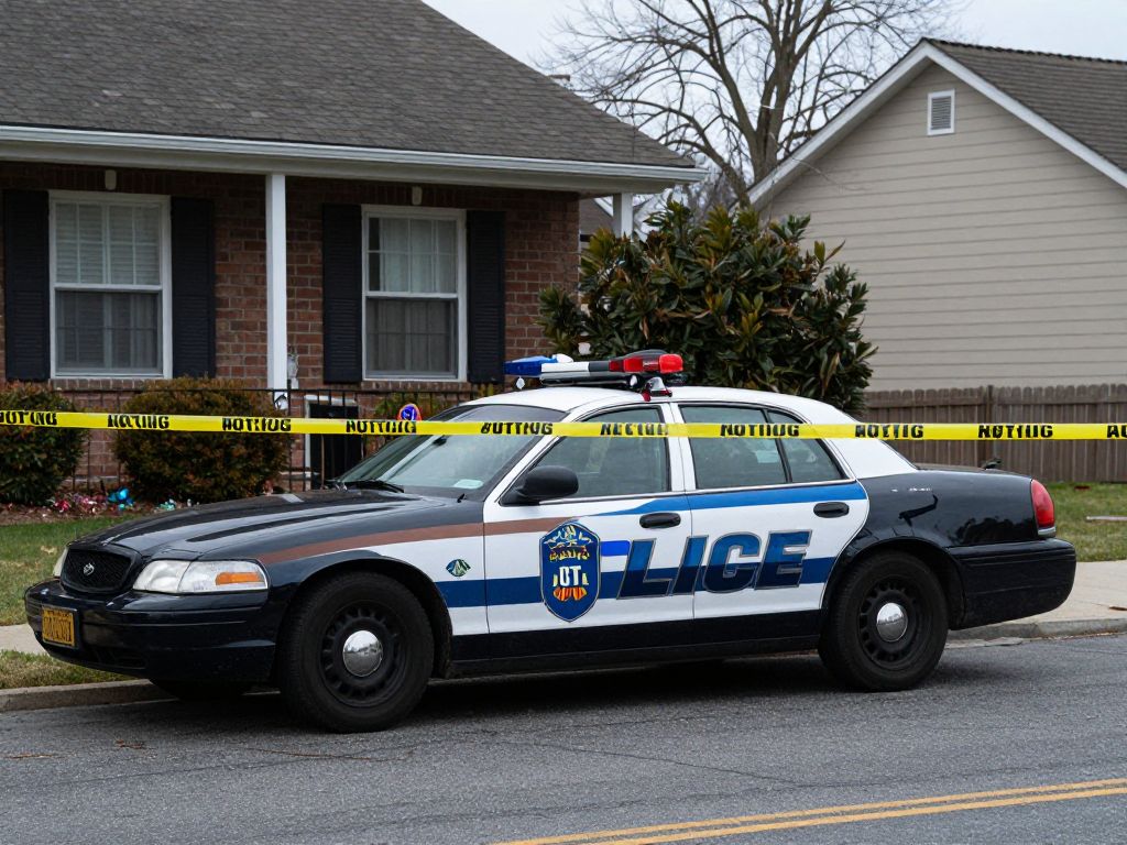 Police car at a shooting scene in Brazos County