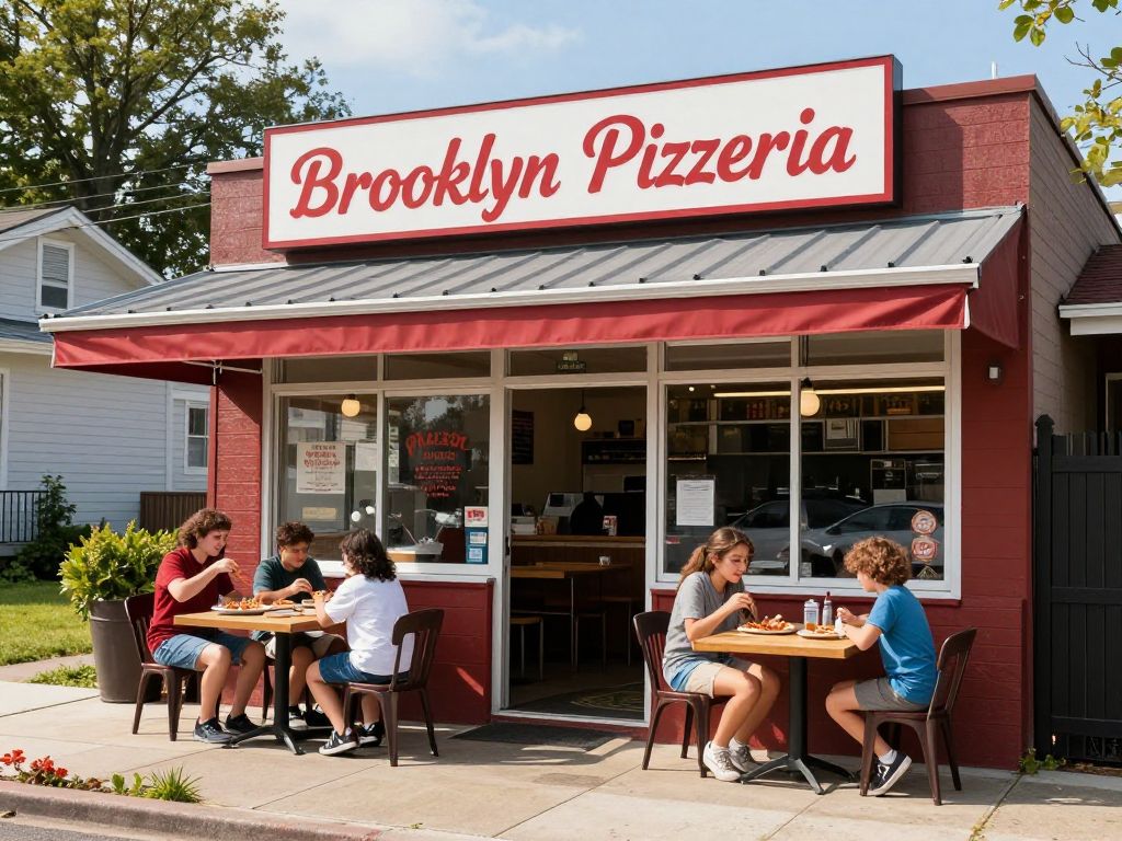 Families dining outside Brooklyn Pizzeria in Kingwood