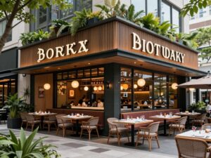 Exterior view of Buck & Rider restaurant in Houston's Uptown District