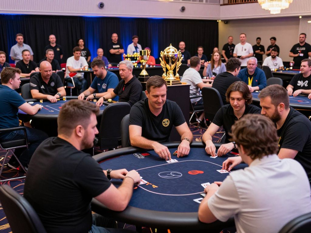 Participants competing at the Champions Club Winter Poker Open