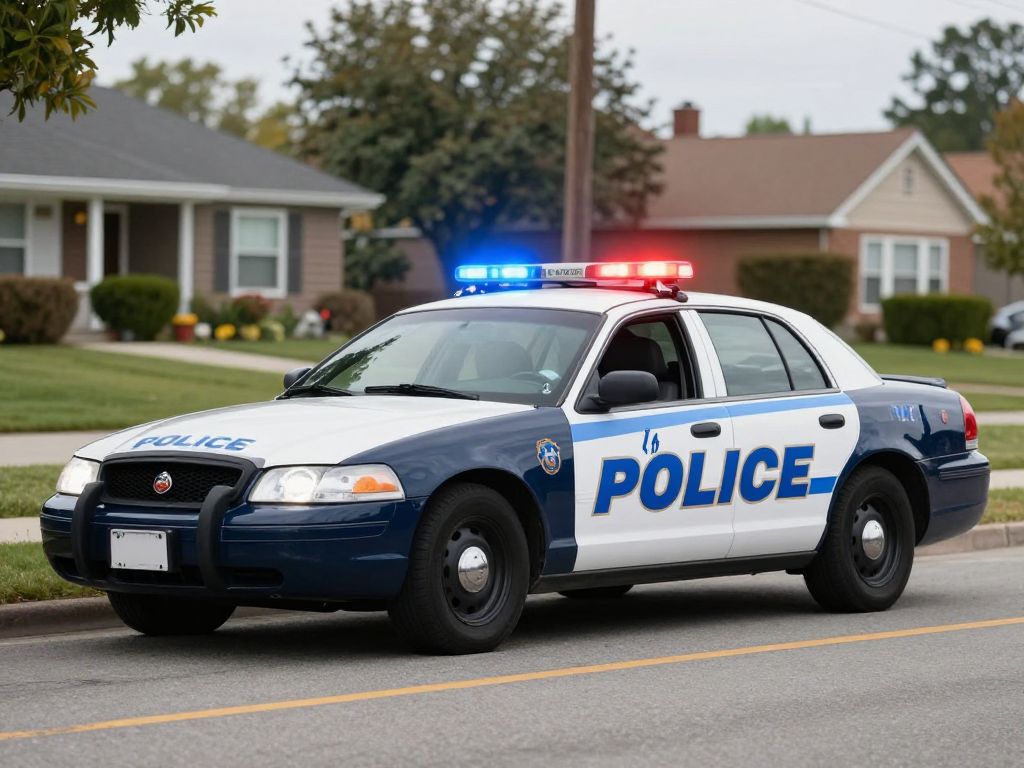 Police vehicle at the scene of a shooting incident in Channelview