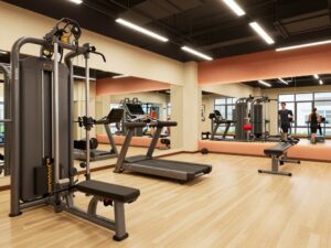 Interior view of Club Studio fitness facility in Houston