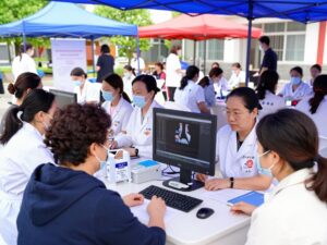 A community health event promoting breast health screenings in The Woodlands.