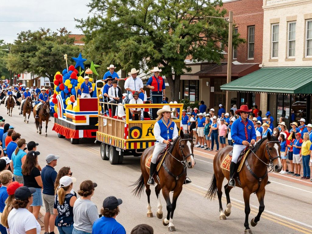 Community parade in downtown Conroe, showcasing local spirit