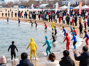 Participants at the Corpus Christi Polar Bear Plunge event