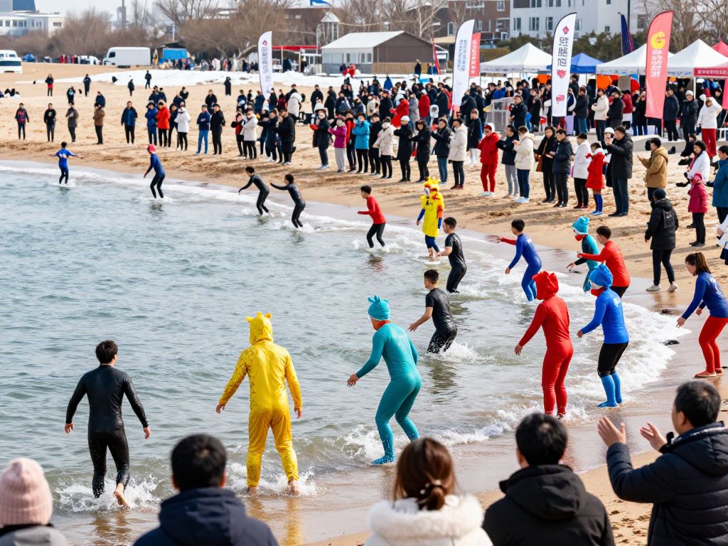 Participants at the Corpus Christi Polar Bear Plunge event