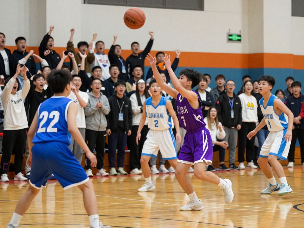 Young athletes competing in a high school basketball game in Dallas
