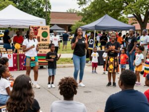 Community members celebrating Black History Month in East Texas