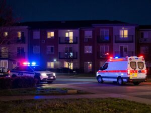 Police and medical team responding to a shooting incident in Houston
