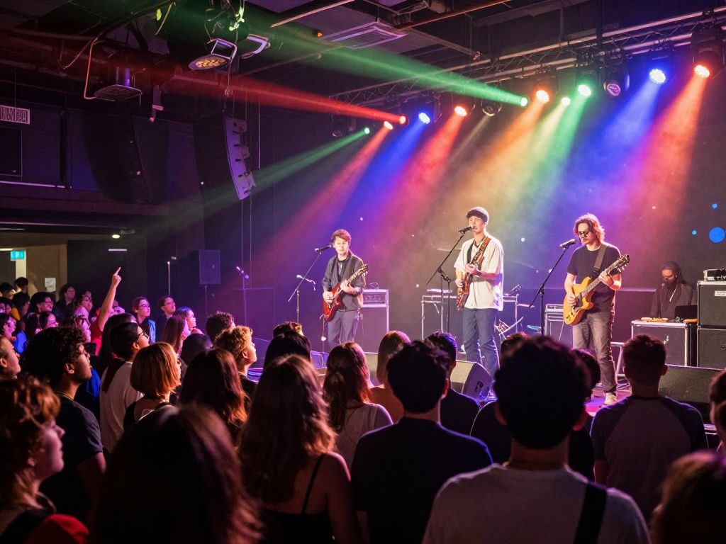 Crowd enjoying Emo Riot Night at Warehouse Live Midtown