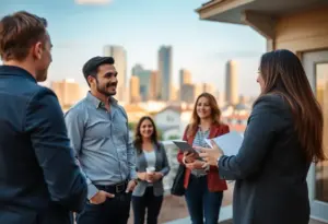 Real estate agent assisting first-time buyers in Houston