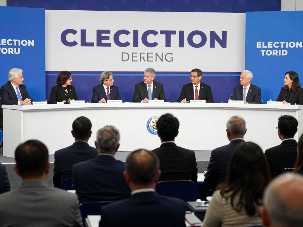 Residents discussing at the Fort Bend County Judge election forum