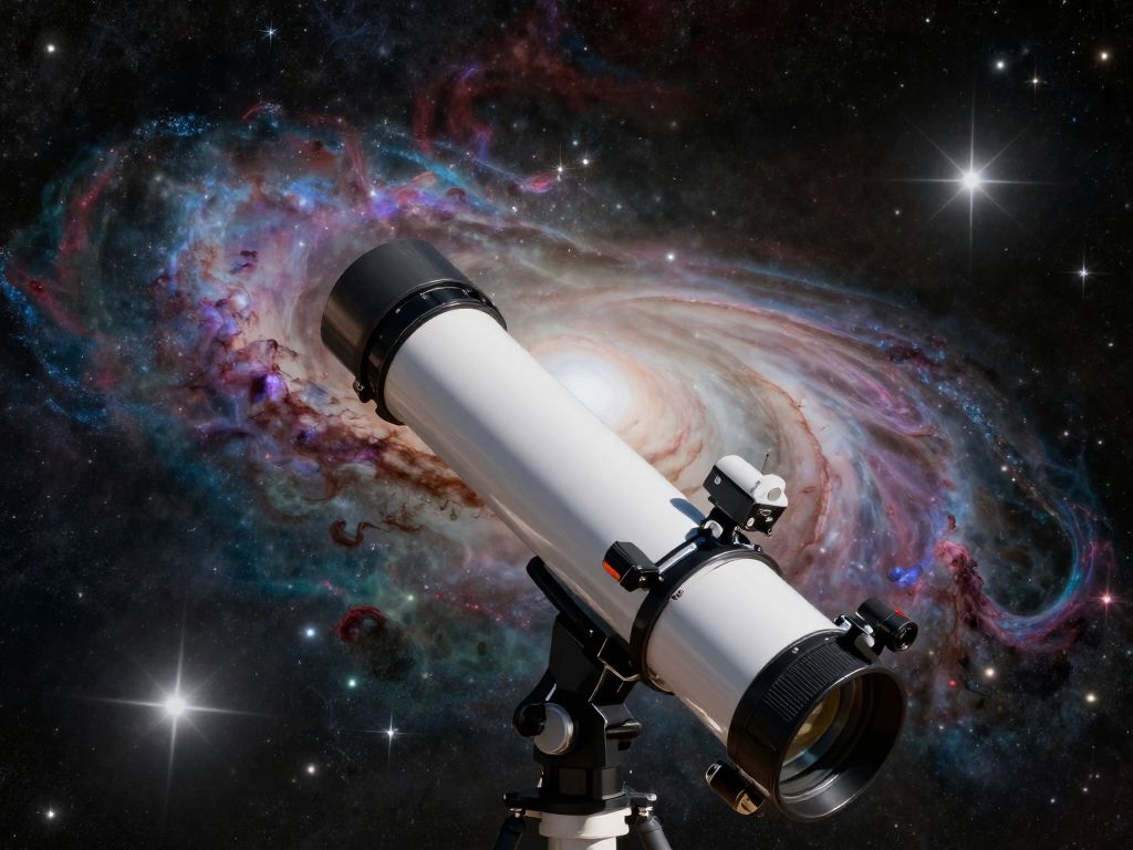 Conceptual image of the Giant Magellan Telescope observing the night sky
