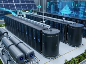 Modern data center with battery storage systems