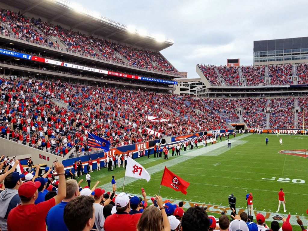 Fans cheering for HCU during a football game