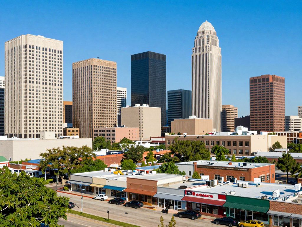 View of Houston's skyline representing local business growth.