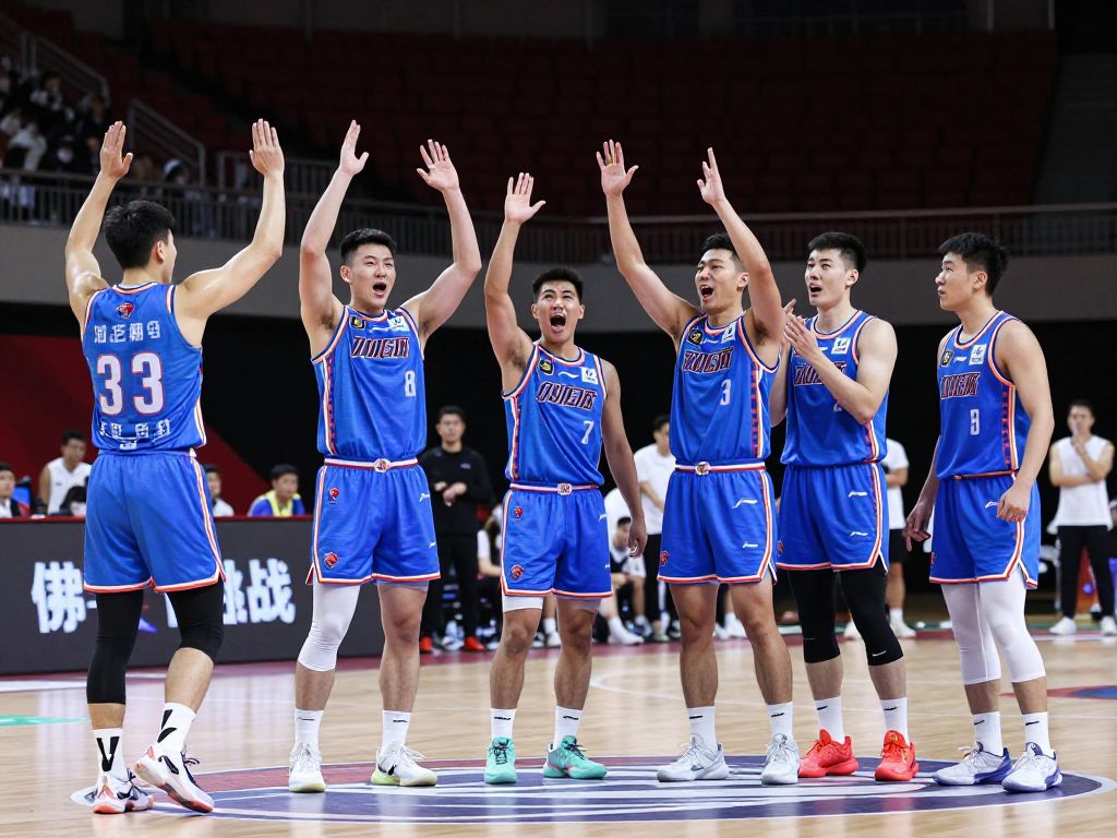 Houston Cougars basketball team reveals blue uniforms during the game.