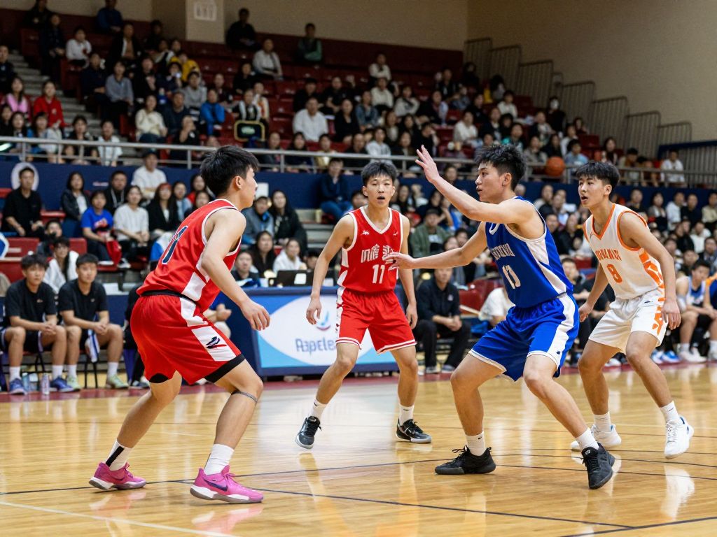 Players from Second Baptist Eagles basketball team in action during a game