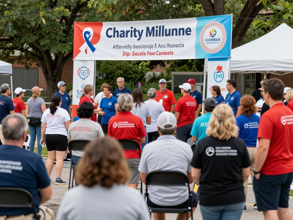 Community event celebrating Friday Harbour's 15th anniversary supporting cancer patients.