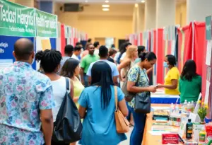 Crowd at a health fair in Houston, January 2026