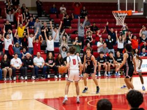 High school basketball players in action in Houston