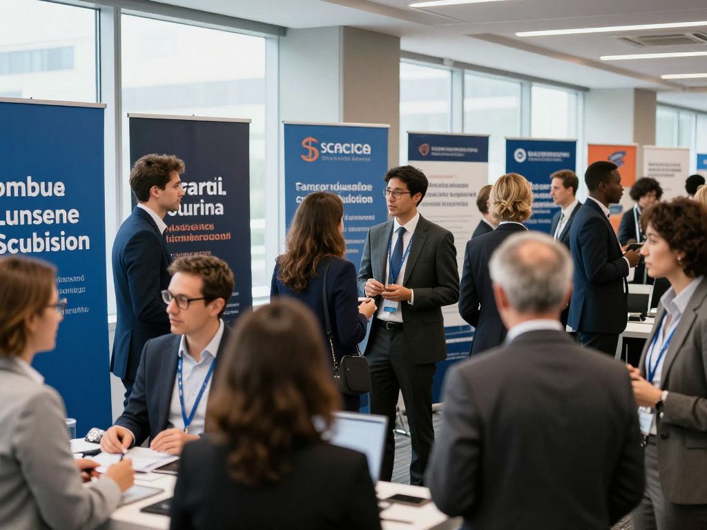 Participants networking at an investor conference in Houston