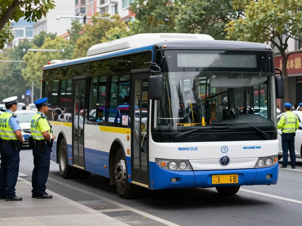 Houston METRO bus with police presence following a shooting incident