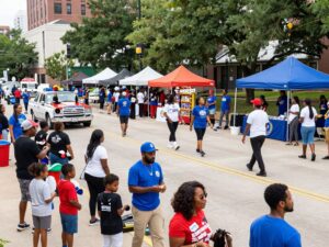 A crowd enjoying the Houston MLK Weekend events, showcasing diverse activities.
