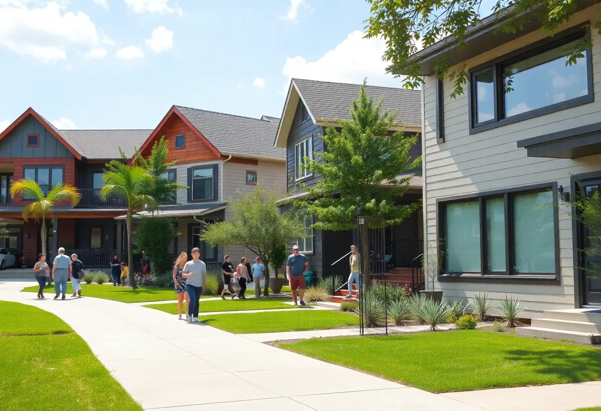 An overview of Houston's real estate market with modern homes and community engagement.