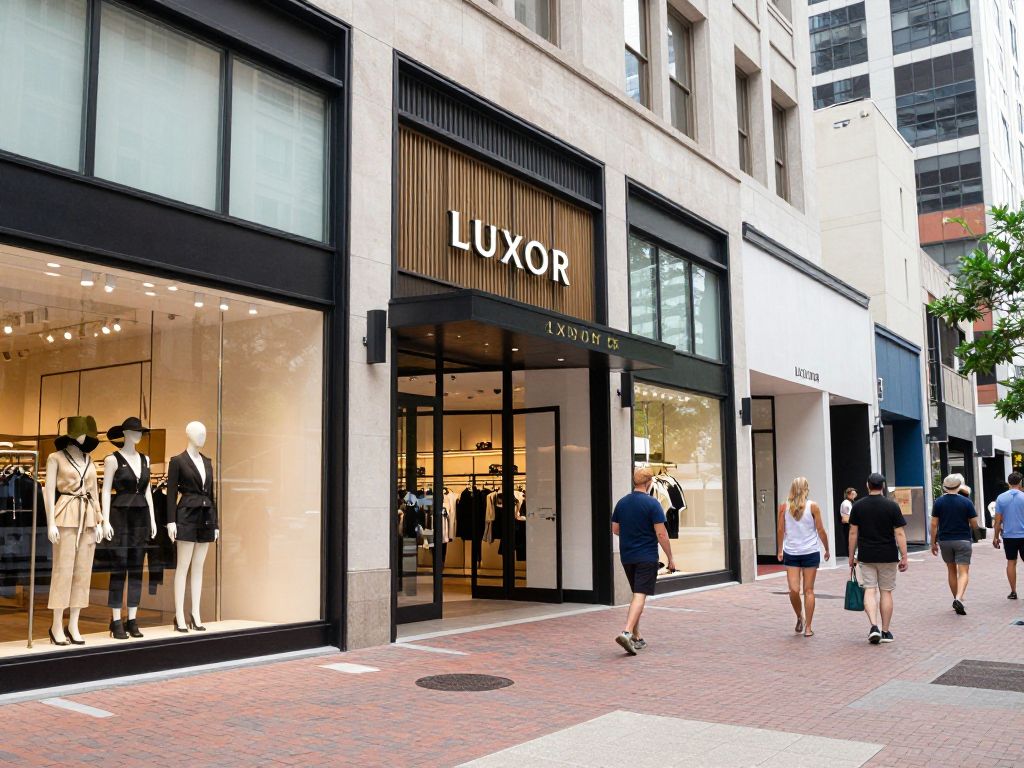 Vibrant retail scene in Houston showcasing luxury stores