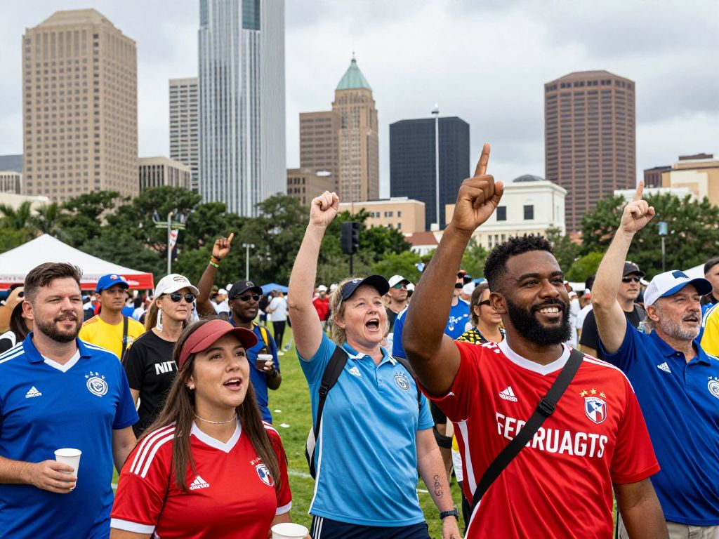 Crowd celebrating Houston summer events
