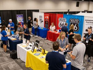 Exhibitors and attendees at the Joplin Business EXPO showcasing local businesses.