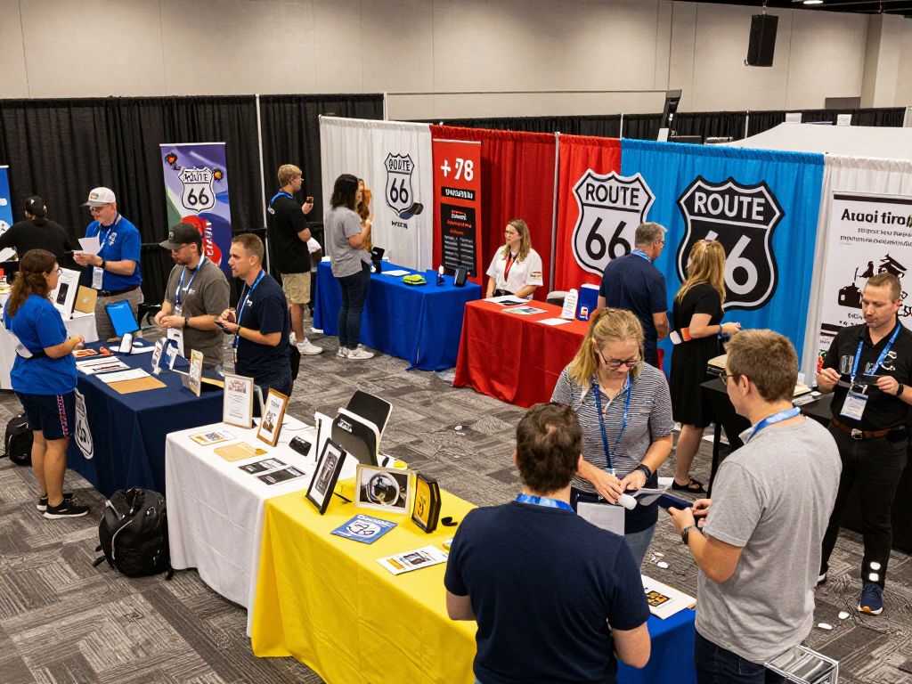 Exhibitors and attendees at the Joplin Business EXPO showcasing local businesses.