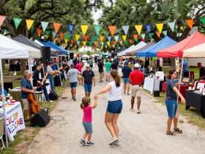 Local community members enjoying a vibrant festival in Katy