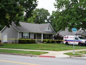 Police investigation scene at a suburban home in Katy