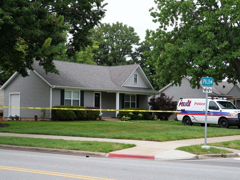 Police investigation scene at a suburban home in Katy