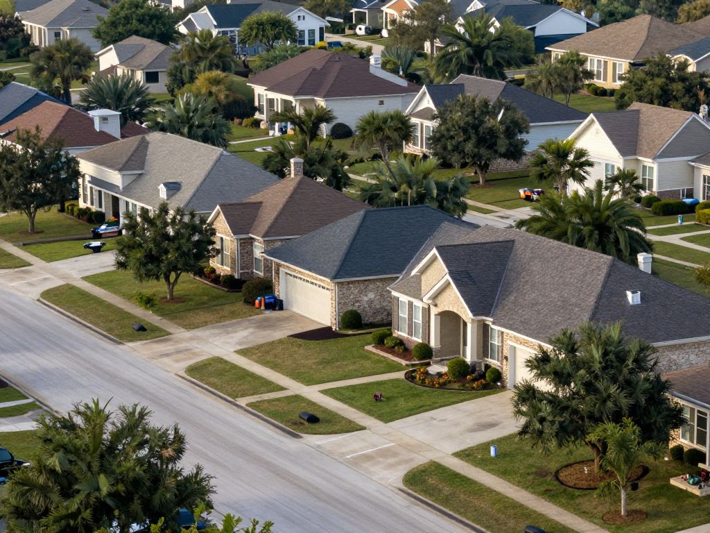 Quiet suburban neighborhood in Katy, Texas