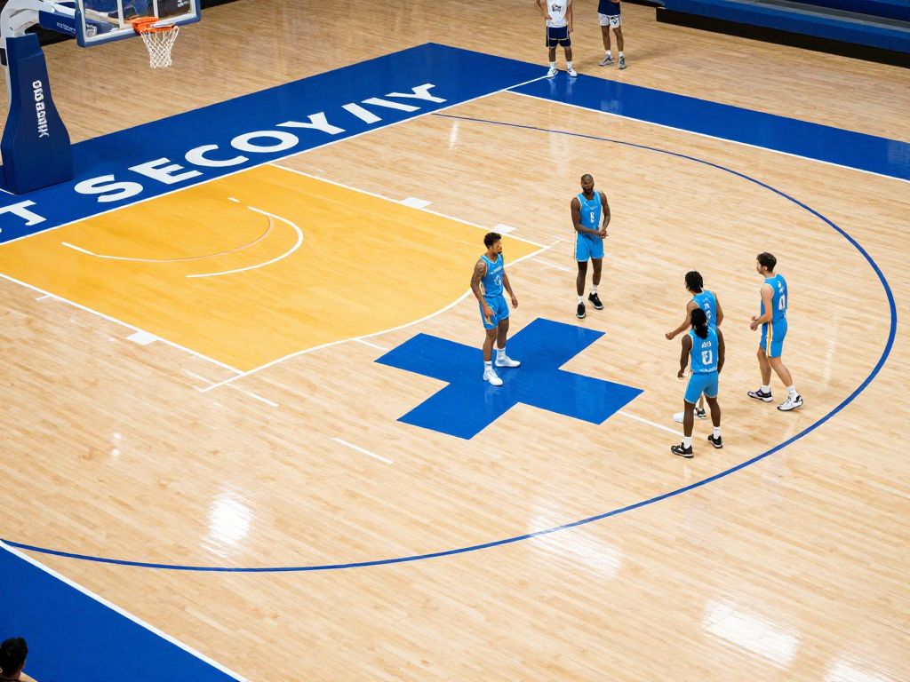 Basketball court showing support for athletes' recovery.