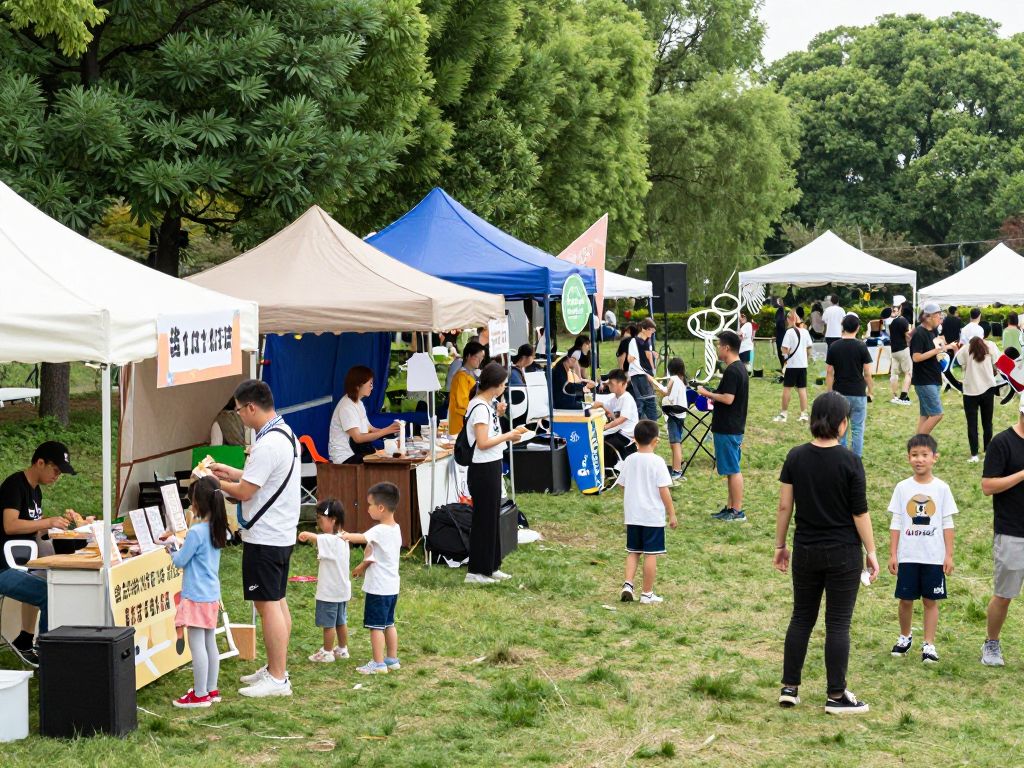 Community events in Lake Houston with families and vendors