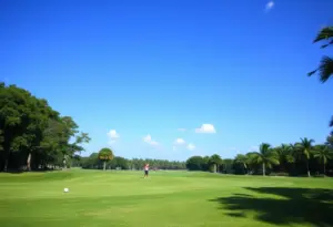 Golfers playing at Lake Nona Golf & Country Club in Orlando during the LPGA Tour