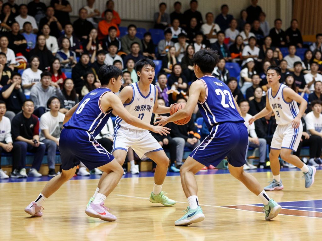 Martin Warriors basketball team in action during a game