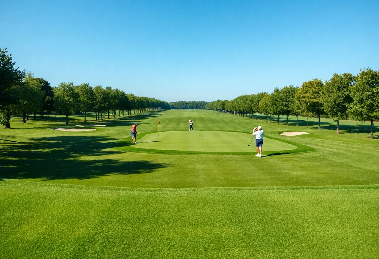 Renovated Memorial Park Golf Course with green fairways