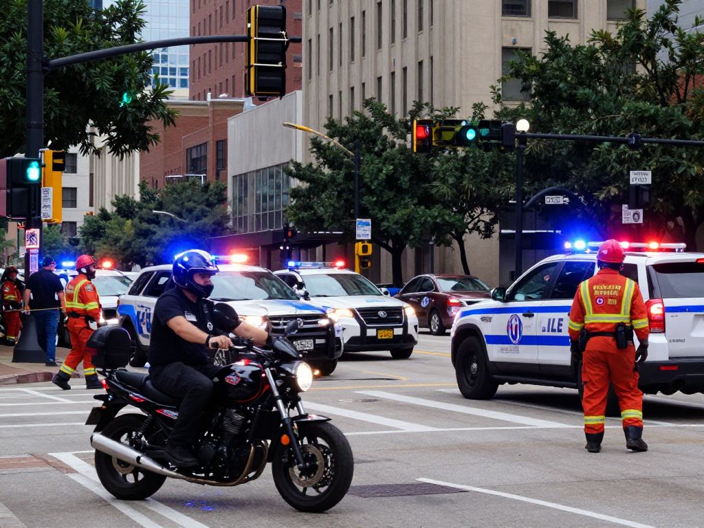 Scene of a minibike crash with police presence in Houston