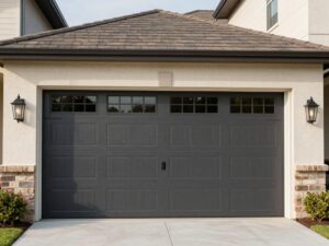 A stylish and secure garage door in a Houston neighborhood
