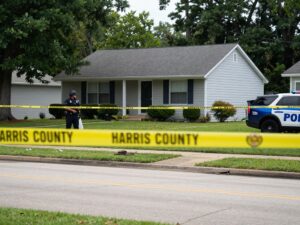 Police investigation scene in North Harris County following a shooting.